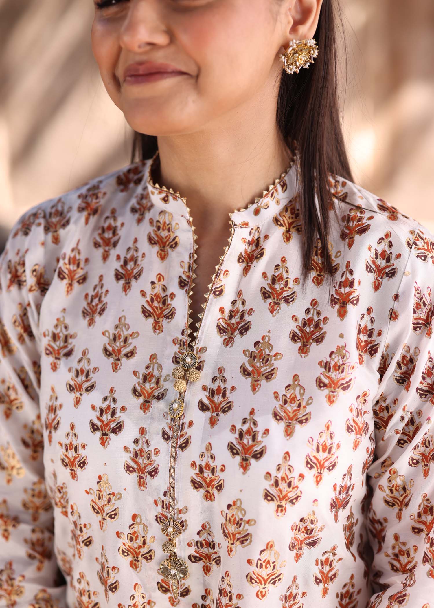 White silk Handcrafted