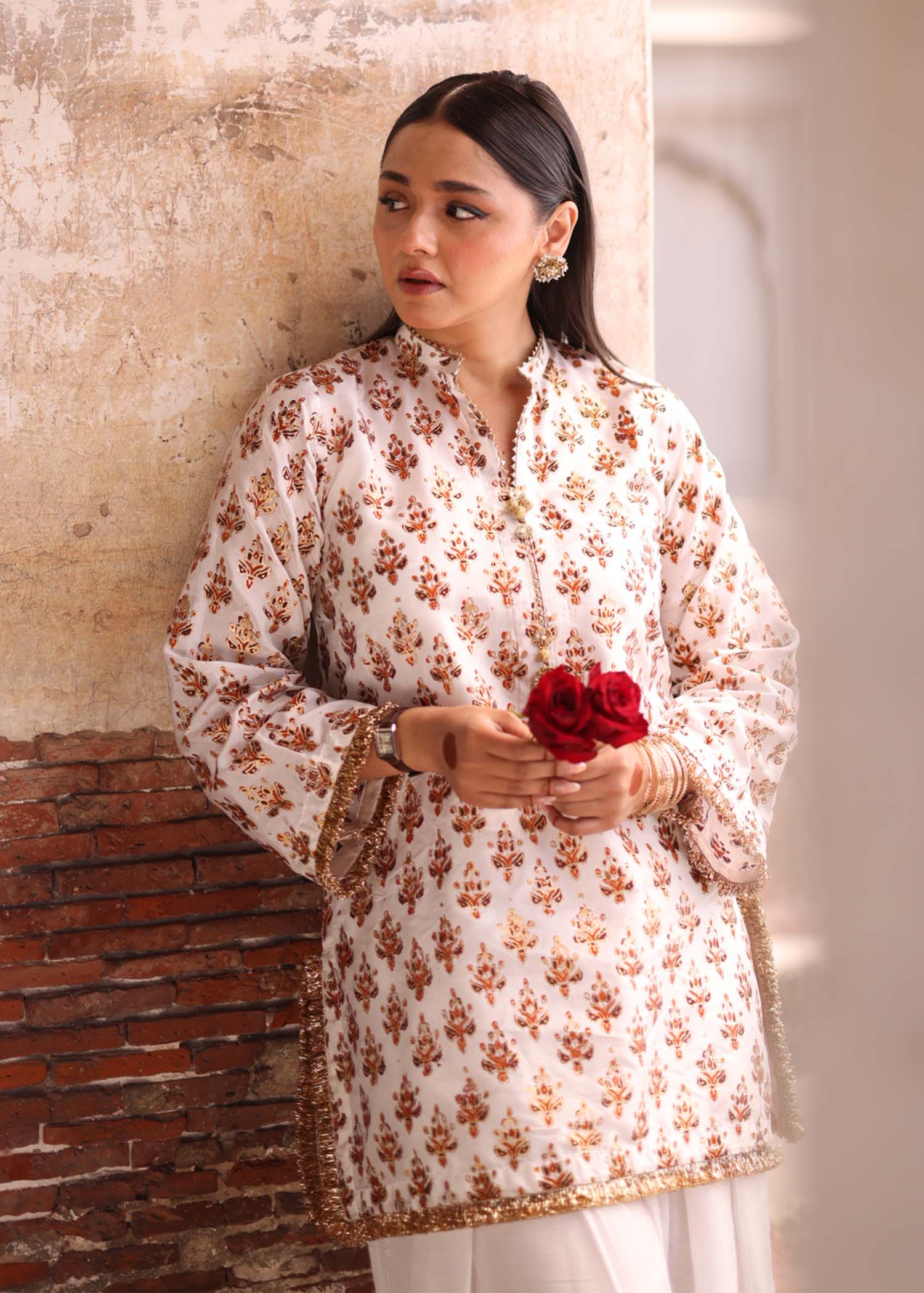 White silk Handcrafted