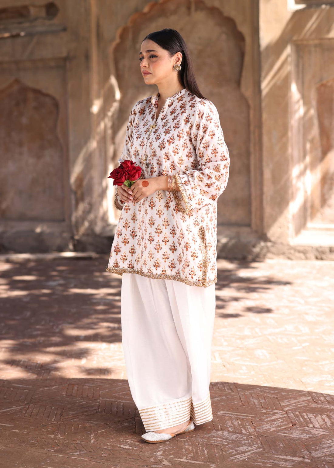 White silk Handcrafted